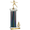Accented Single Black Carbon Fiber Victory Skater Trophy