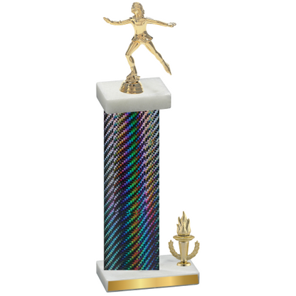 Accented Single Black Carbon Fiber Victory Skater Trophy