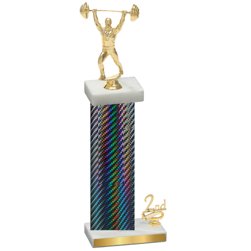 Accented Single Black Carbon Fiber Second Place Weights Trophy