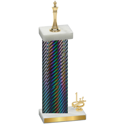 Accented Single Black Carbon Fiber First Place Chess Trophy