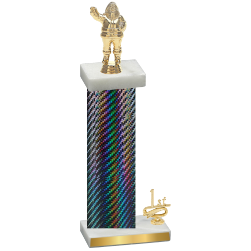 Accented Single Black Carbon Fiber First Place Holiday Trophy