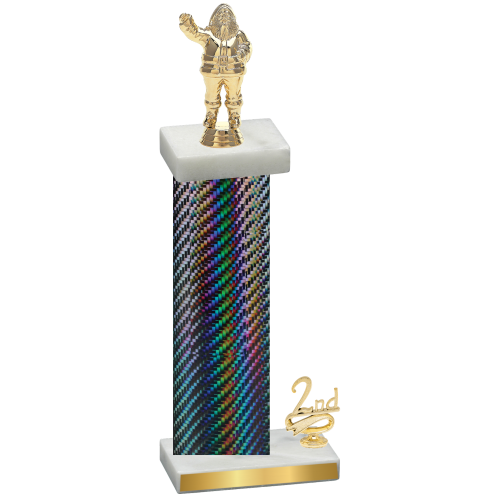 Accented Single Black Carbon Fiber Second Place Holiday Trophy