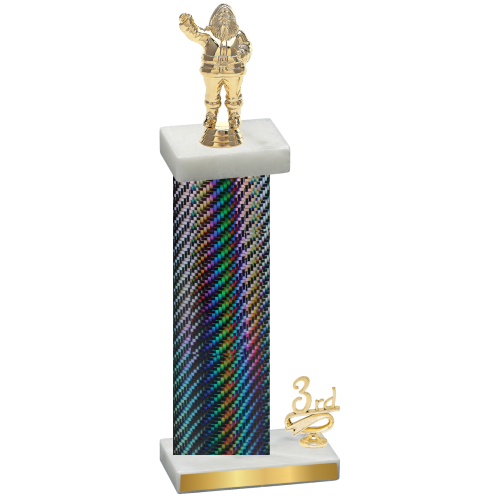 Accented Single Black Carbon Fiber Third Place Holiday Trophy