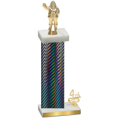 Accented Single Black Carbon Fiber Fourth Place Holiday Trophy