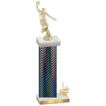 Accented Single Black Carbon Fiber First Place Basketball Trophy