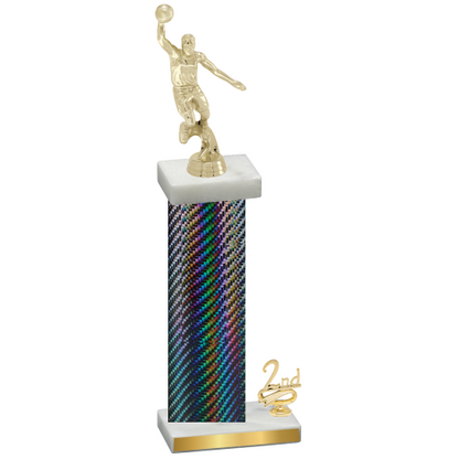 Accented Single Black Carbon Fiber Second Place Basketball Trophy