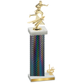 Accented Single Black Carbon Fiber First Place Flag Football Trophy