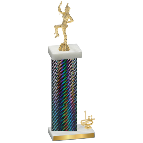 Accented Single Black Carbon Fiber First Place Majorette Trophy