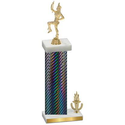 Accented Single Black Carbon Fiber Victory Majorette Trophy