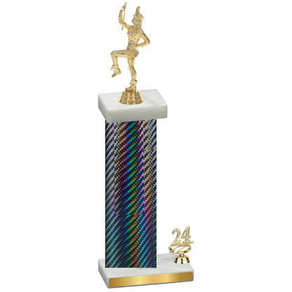 Accented Single Black Carbon Fiber Year Majorette Trophy