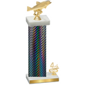 Accented Single Black Carbon Fiber Fourth Place Fishing Trophy