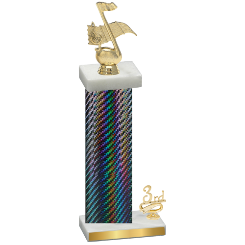 Accented Single Black Carbon Fiber Third Place Music Trophy