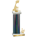 Accented Single Black Carbon Fiber Third Place Golf Trophy