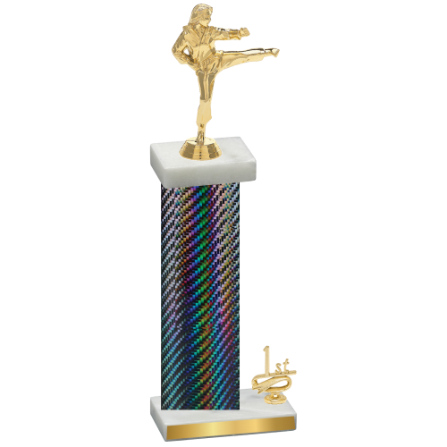 Accented Single Black Carbon Fiber First Place Karate Trophy