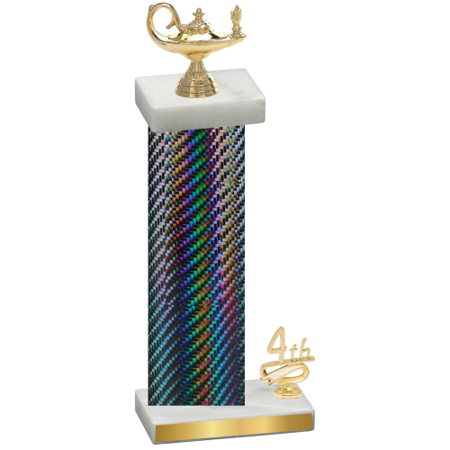 Accented Single Black Carbon Fiber Fourth Place Academics Trophy