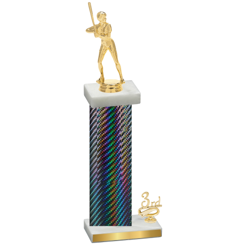 Accented Single Black Carbon Fiber Third Place Softball Trophy