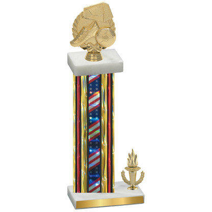 Accented Single Flag USA Victory Soccer Trophy