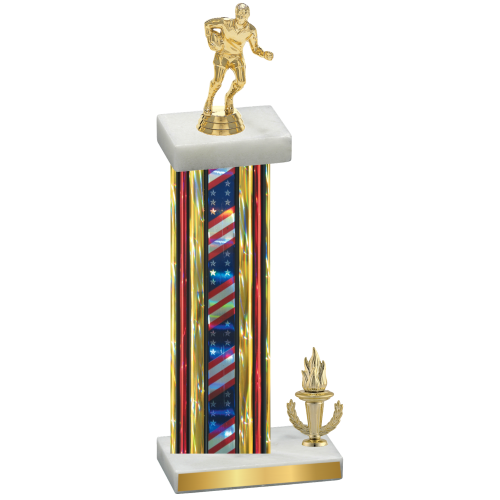 Accented Single Flag USA Victory Rugby Trophy