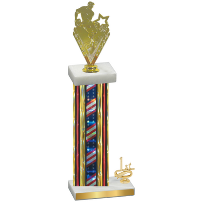 Accented Single Flag USA First Place Rugby Trophy