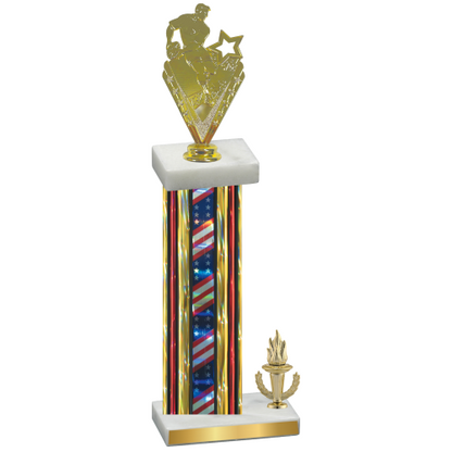 Accented Single Flag USA Victory Rugby Trophy