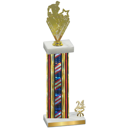 Accented Single Flag USA Year Rugby Trophy