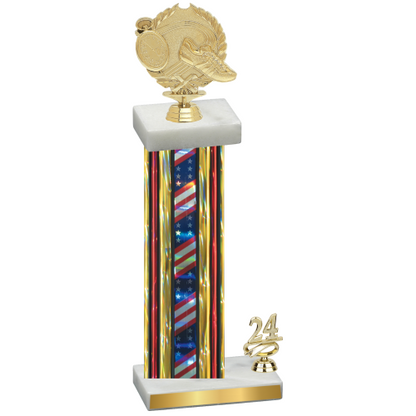 Accented Single Flag USA Year Running Trophy