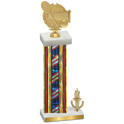 Accented Single Flag USA Victory Tennis Trophy