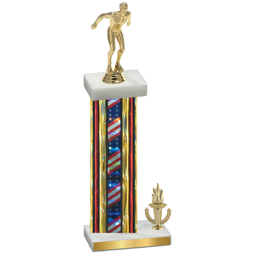 Accented Single Flag USA Victory Swimming Trophy