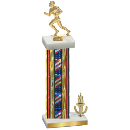 Accented Single Flag USA Victory Football Trophy