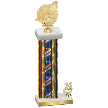 Accented Single Flag USA Year Swimming Trophy