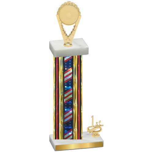 Accented Single Flag USA First Place Insert Trophy