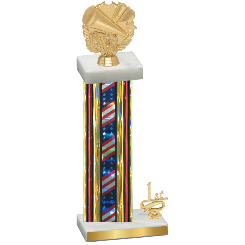 Accented Single Flag USA First Place Cheerleading Trophy