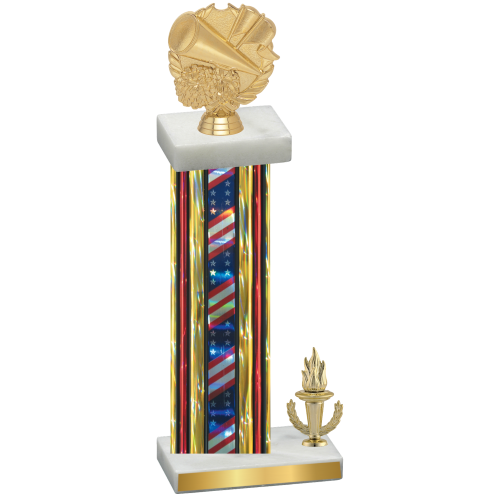 Accented Single Flag USA Victory Cheerleading Trophy