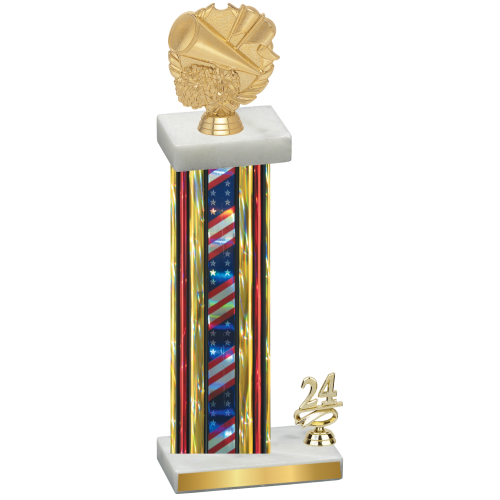 Accented Single Flag USA Year Cheerleading Trophy