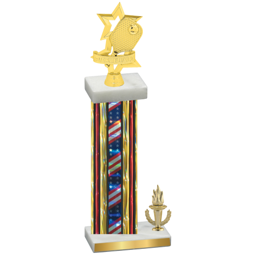 Accented Single Flag USA Victory Pickleball Trophy