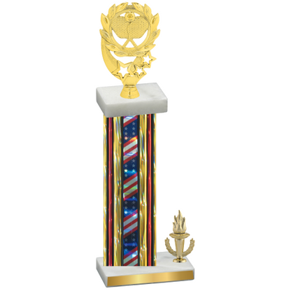 Accented Single Flag USA Victory Pickleball Trophy