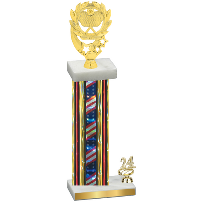 Accented Single Flag USA Year Pickleball Trophy