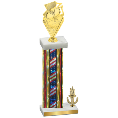 Accented Single Flag USA Victory Pickleball Trophy