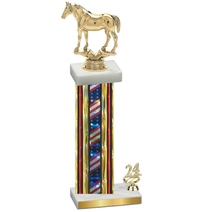 Accented Single Flag USA Year Horses Trophy