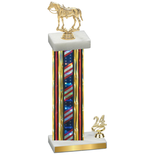 Accented Single Flag USA Year Horses Trophy