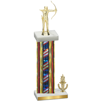 Accented Single Flag USA Victory Archery Trophy