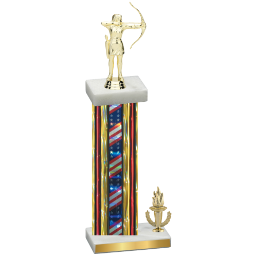 Accented Single Flag USA Victory Archery Trophy