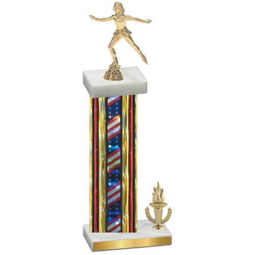 Accented Single Flag USA Victory Skater Trophy