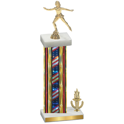 Accented Single Flag USA Victory Skater Trophy