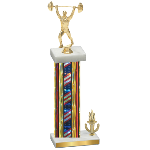 Accented Single Flag USA Victory Weights Trophy