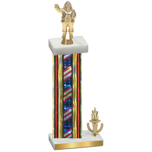 Accented Single Flag USA Victory Holiday Trophy