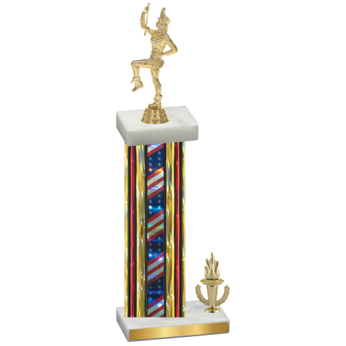 Accented Single Flag USA Victory Majorette Trophy