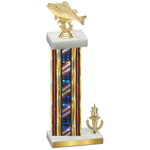 Accented Single Flag USA Victory Fishing Trophy