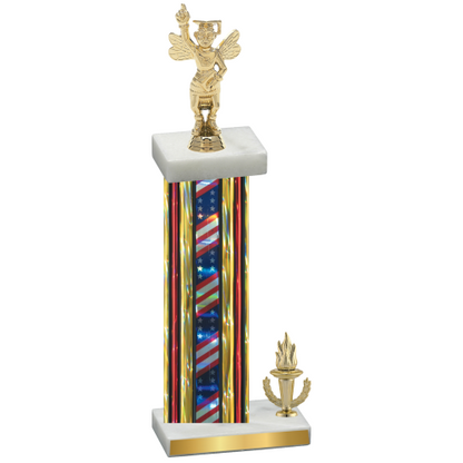 Accented Single Flag USA Victory Academics Trophy