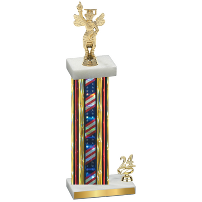 Accented Single Flag USA Year Academics Trophy